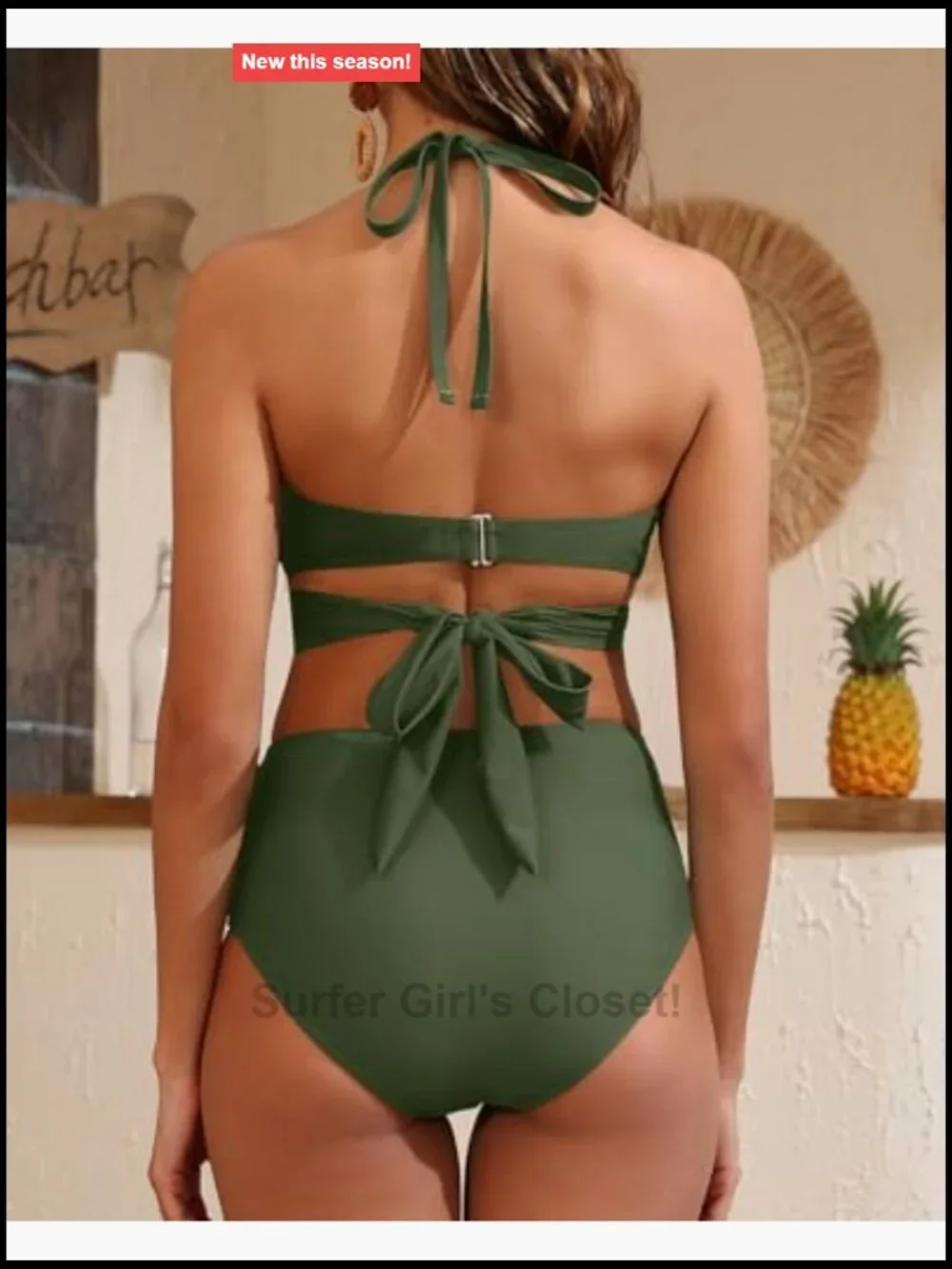 High Waisted Underwire Bikini Set - Two Piece Swimsuit Halter Tummy Control